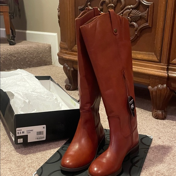 INC International Concepts Shoes - #7 INC Women's Brown Leather Knee-High Boots NWT WC only visible on one side I